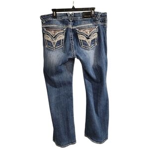 Vigoss The New York  Slim Boot Cut Jeans Womens Sz 16 Denim Rhinestones Sequin